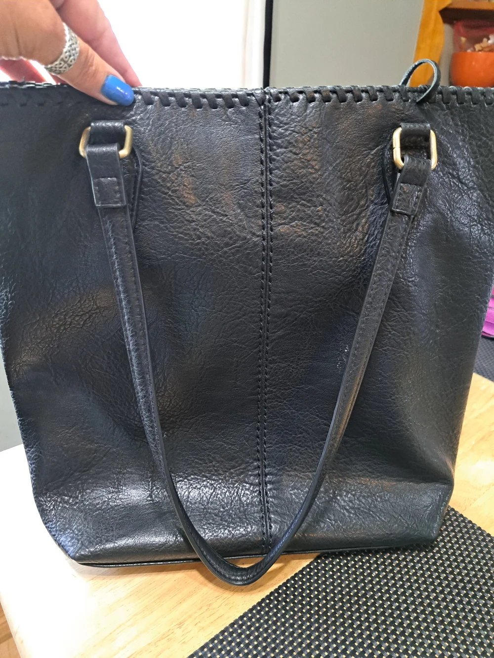 The Carolina Tote Antik Kraft Black Tote Bag with Zipper Pocket